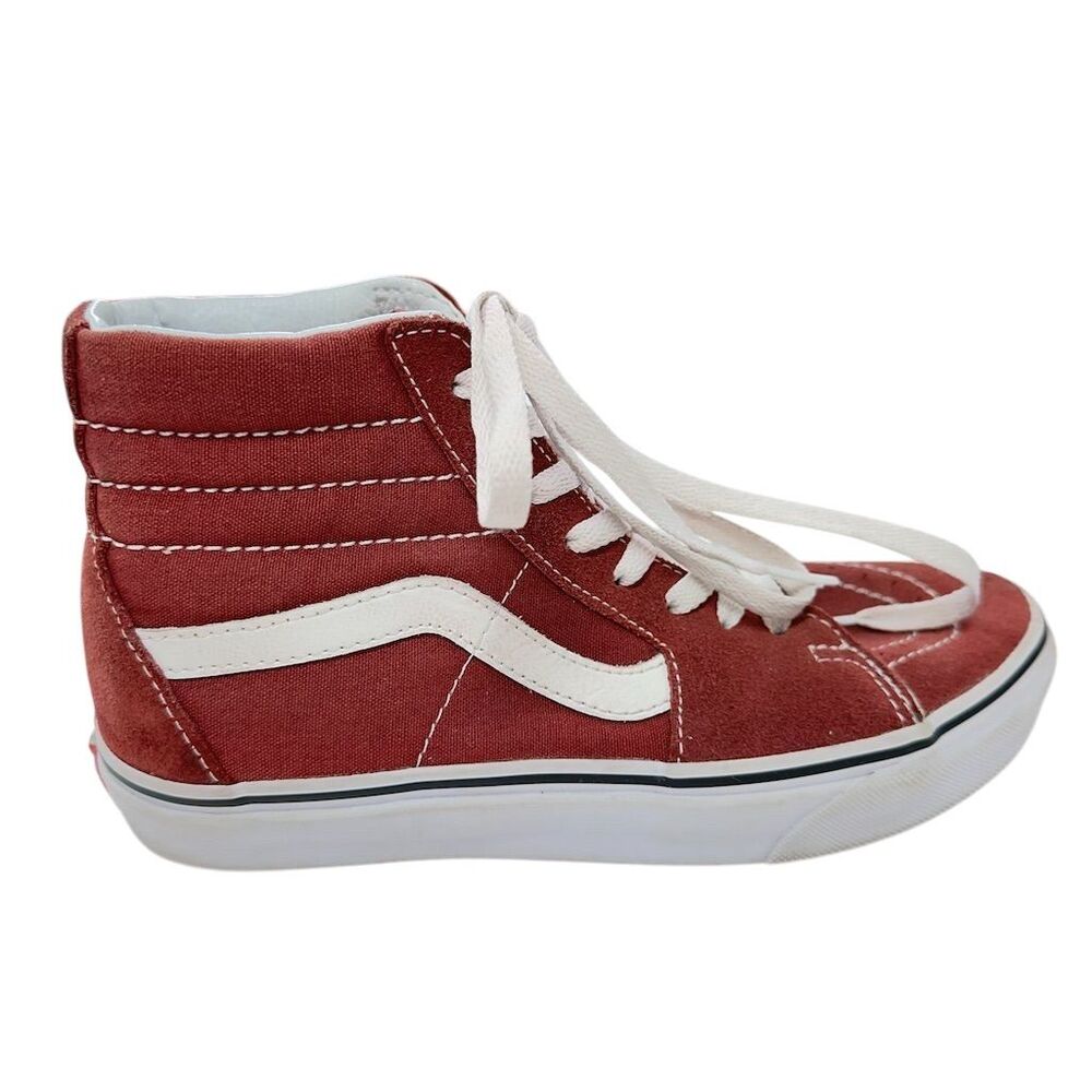 Vans Sk8-Hi Men's Size 5 woman’s 6.5 Burgundy High-Top Sneakers Casual Shoes - Picture 5 of 10